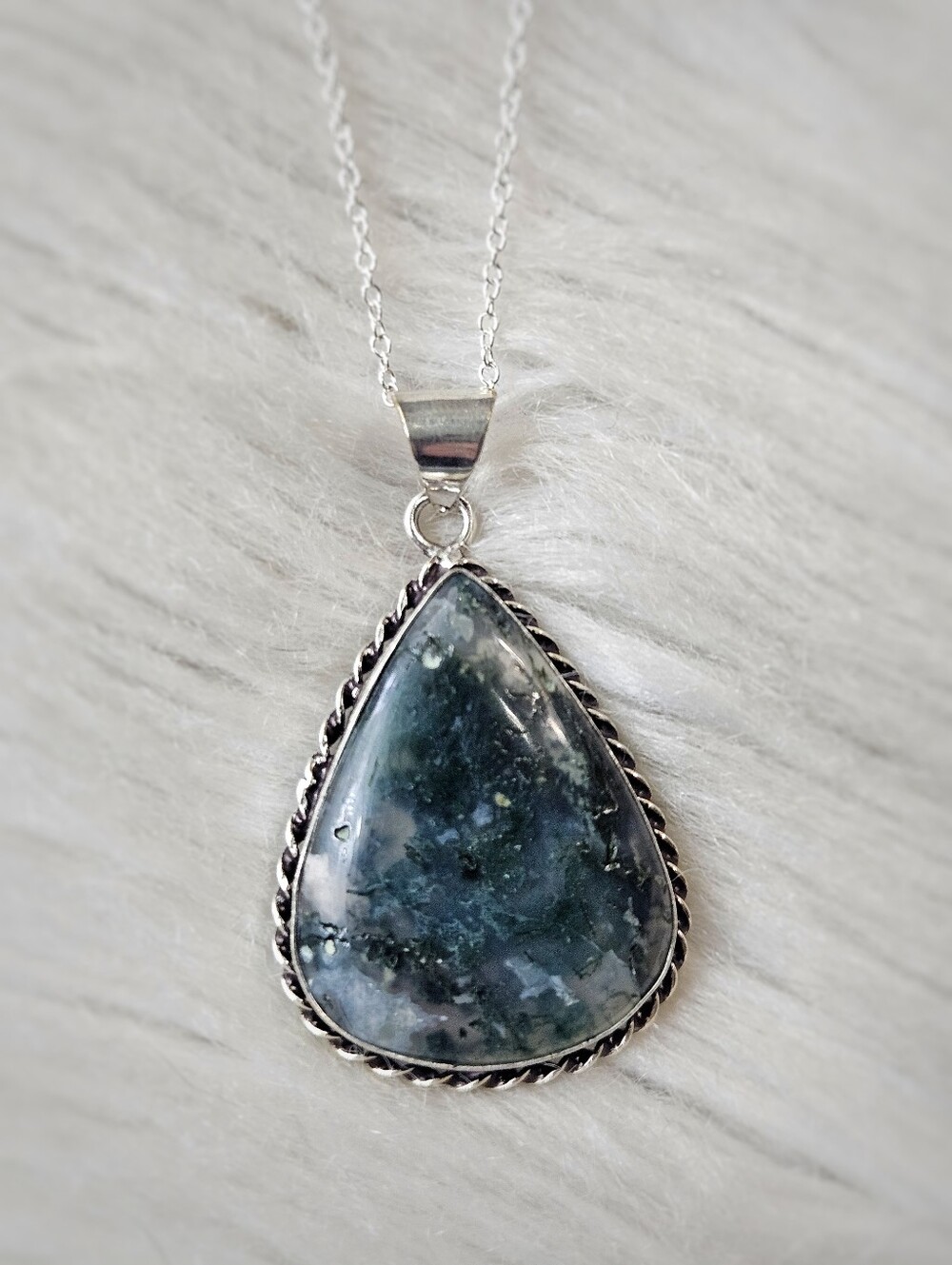 925 Moss Agate Necklace